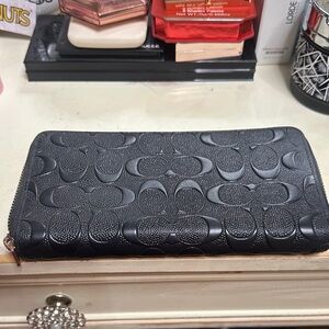 Coach Black Embossed Wallet